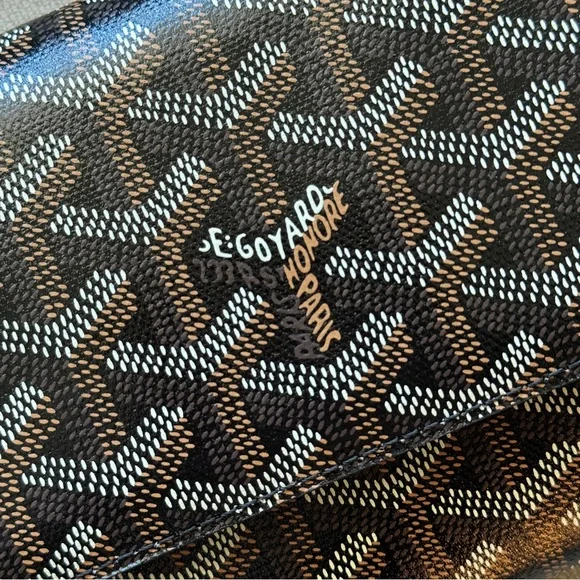 NWT🖤GOYARD🖤Varenne Continental Goyardine Canvas Calfskin Crossbody Bag - Picture 12 of 14